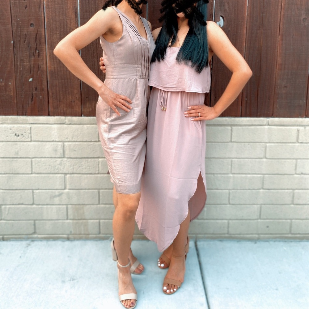 Banana Republic Pink Sheath V-Neck Mini Dress